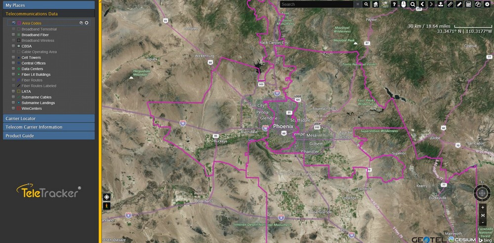 Area Code Boundaries Image