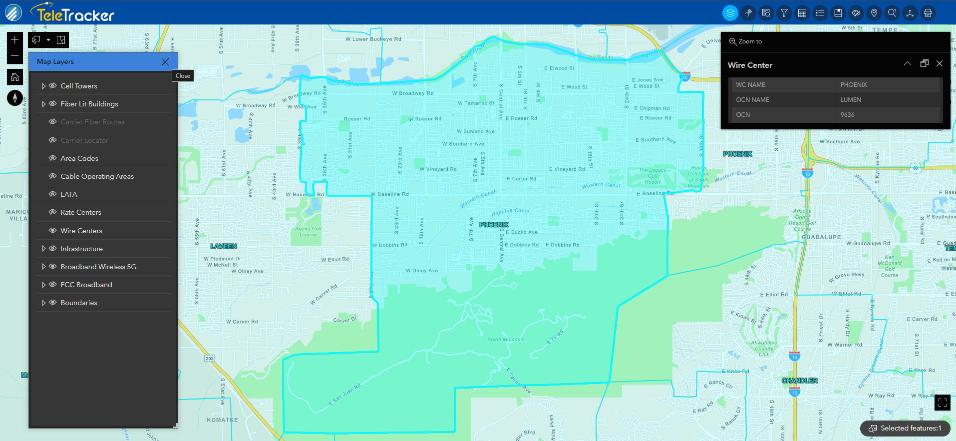 Wire Center Boundaries Image